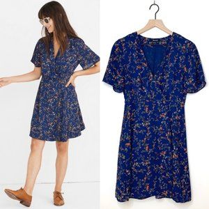 Madewell Amaranth Wrap Dress Moonless Floral Sz 8